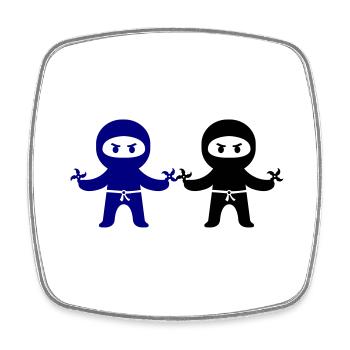 Ninjas - Square fridge magnet - white - Front