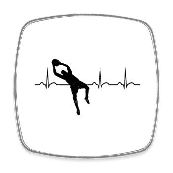 Football Goalkeeper Heartbeat Footballer Matchs de football - Magnet carré - blanc - Devant