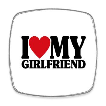 J’aime ma petite amie assortie au cadeau de la Saint-Valentin - Magnet carré - blanc - Devant