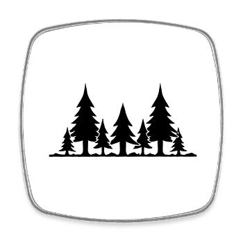 Wald - Viereckiger Kühlschrankmagnet - Weiß - Vorne