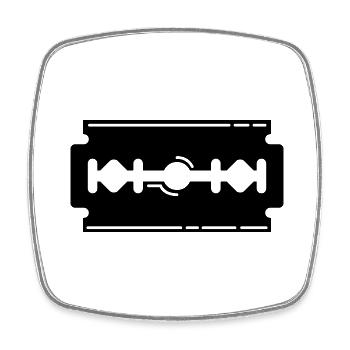 Icône de lame de rasoir Icône - Magnet carré - blanc - Devant