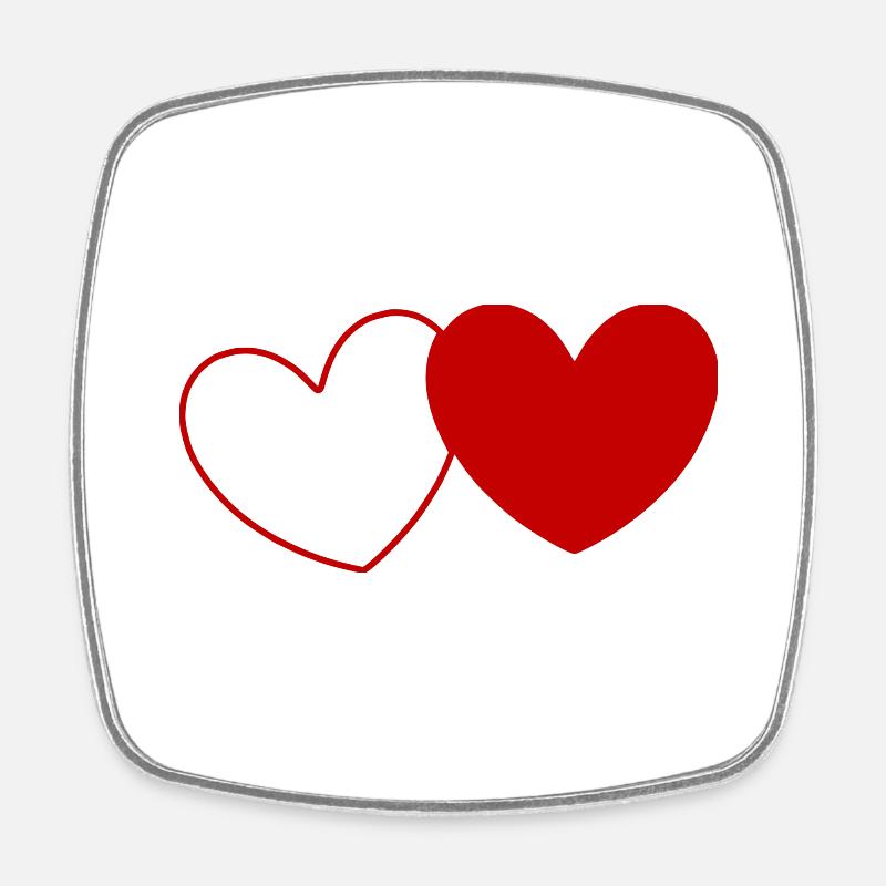 Herz Valentinstag - Viereckiger Kühlschrankmagnet - Weiß