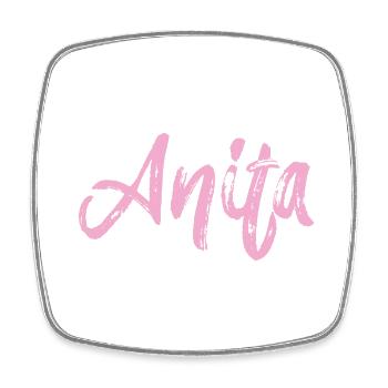 anita,name,schreibschrift,rosa,schrift - Viereckiger Kühlschrankmagnet - Weiß - Vorne