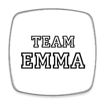 TEAM EMMA Nom du chien Hünding TeamTricot - Magnet carré - blanc - Devant