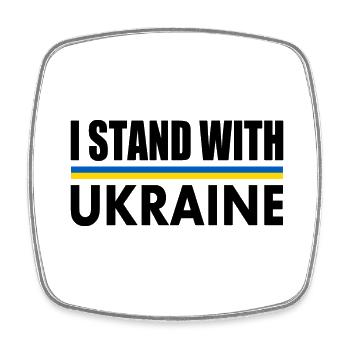 I stand with ukraine - Magnet carré - blanc - Devant