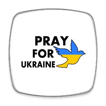 Pray for ukraine - Viereckiger Kühlschrankmagnet - Weiß - Vorne