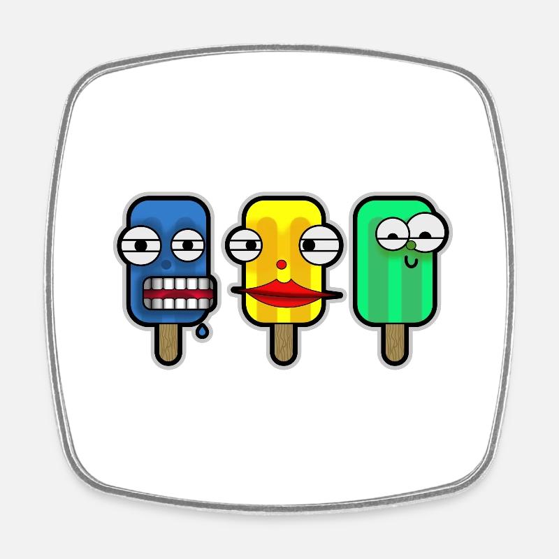 Water Ice Friends - Square fridge magnet - white