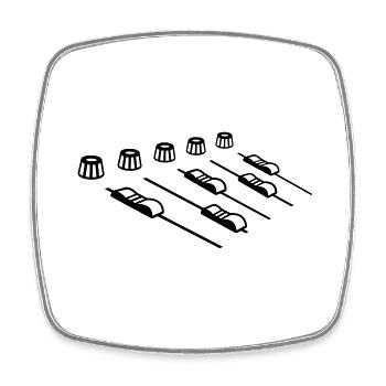 Sound Control Disco Mixer - Magnet carré - blanc - Devant