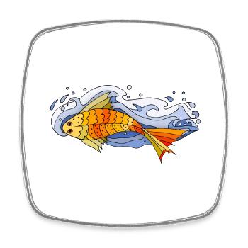 Poisson - Magnet carré - blanc - Devant