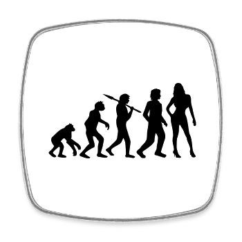 Hot Girl Evolution - Square fridge magnet - white - Front