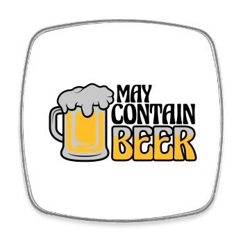 May Contain Beer Saying - Square fridge magnet - white - Front