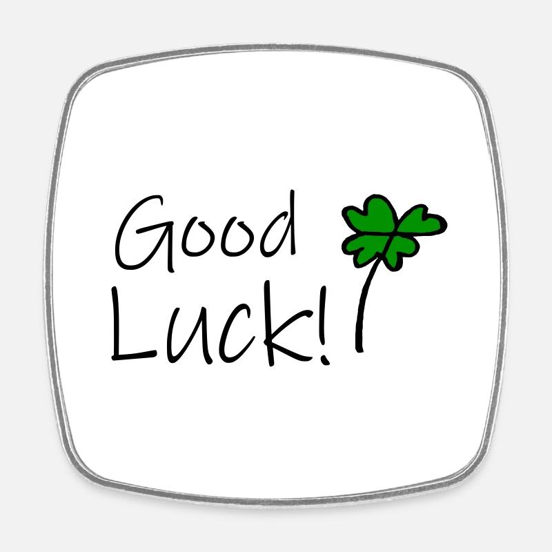 Good Luck - Viereckiger Kühlschrankmagnet - Weiß