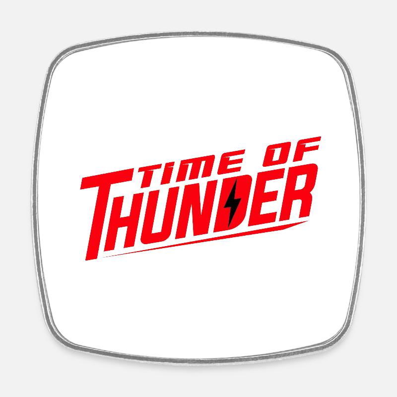 RED POWER - Square fridge magnet - white