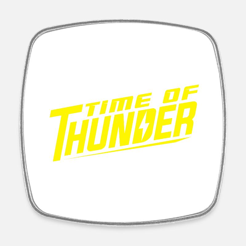 YELLOW POWER - Square fridge magnet - white