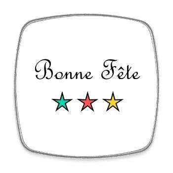 BONNE FÊTE. FÊTE DES MÈRES. FÊTE DES PÈRES. FÊTE - Magnet carré - blanc - Devant
