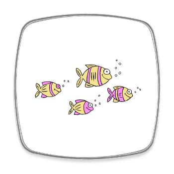 Fish Water Sea Graffiti Dessin des enfants Nature - Magnet carré - blanc - Devant