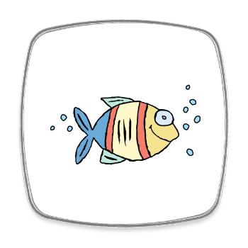 Fisch Buntbarsch Wasser Meer Graffiti Zeichnung - Viereckiger Kühlschrankmagnet - Weiß - Vorne