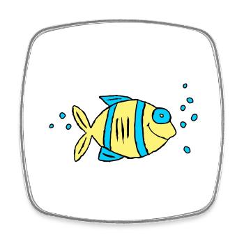 Fisch Buntbarsch Wasser Meer Graffiti Zeichnung - Viereckiger Kühlschrankmagnet - Weiß - Vorne