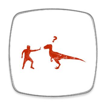 Velociraptor Dinosaurier - Viereckiger Kühlschrankmagnet - Weiß - Vorne