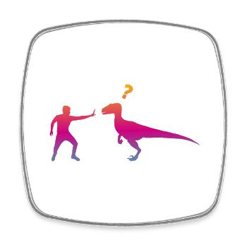 Velociraptor Dinosaurier - Viereckiger Kühlschrankmagnet - Weiß - Vorne