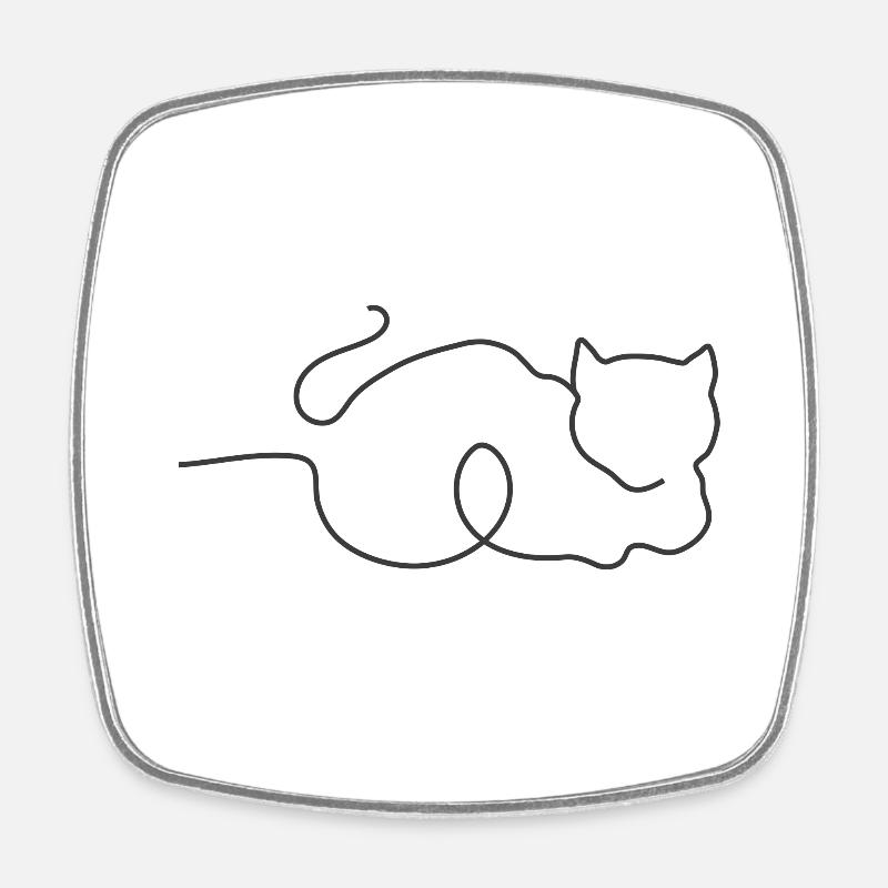 Trait de chatOneline - Magnet carré - blanc