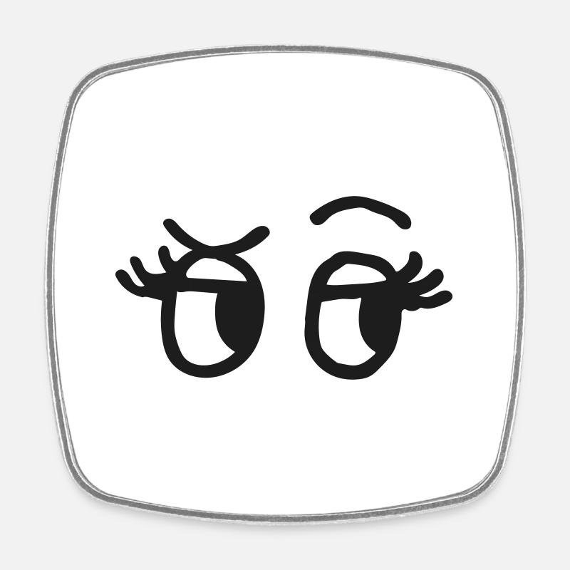 Yeux - Magnet carré - blanc
