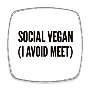 Social Vegan I Avoid Meet - Square fridge magnet - white - Front
