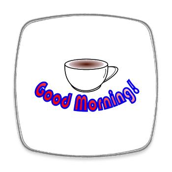 Good morning - Square fridge magnet - white - Front