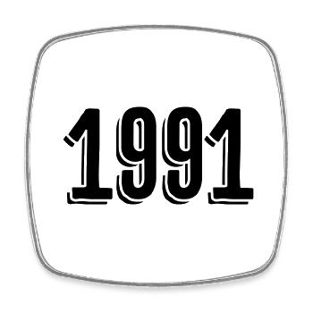Year of birth 1991 Gifts - Square fridge magnet - white - Front