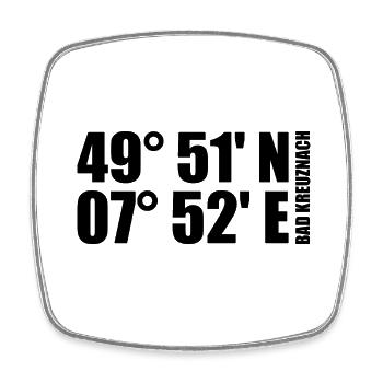 Bad Kreuznach coordinates - Square fridge magnet - white - Front