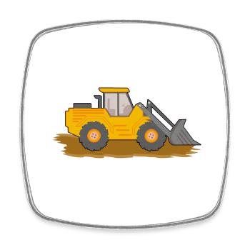 Excavatrice Chantier de construction Ouvrier de construction Construction Terre I Cadeau - Magnet carré - blanc - Devant