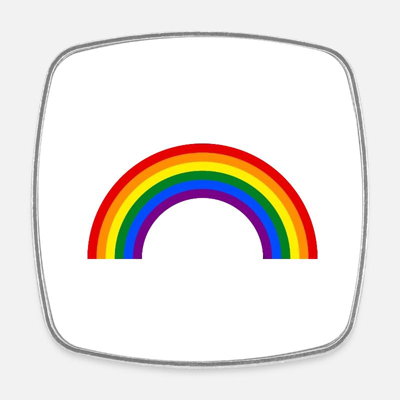 LGBTQ Regenbogenfarben - Viereckiger Kühlschrankmagnet - Weiß