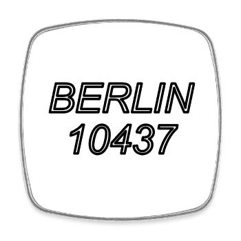 BERLIN 10437 - Magnet carré - blanc - Devant