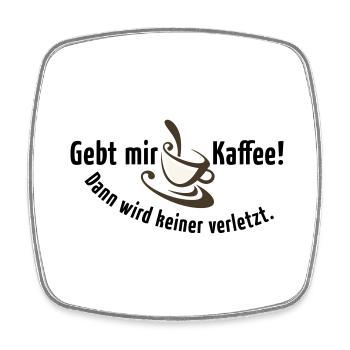 Kaffee Koffein Frühstück früher Vogel Morgen Latte - Viereckiger Kühlschrankmagnet - Weiß - Vorne