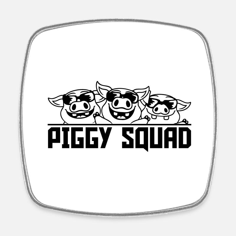 Amis Pig Piggy Squad - Magnet carré - blanc