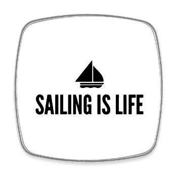 sailing is life - Viereckiger Kühlschrankmagnet - Weiß - Vorne