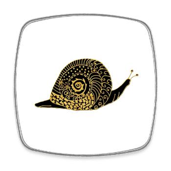 Schnecke - Viereckiger Kühlschrankmagnet - Weiß - Vorne