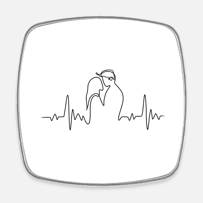 Heartbeat Love - Square fridge magnet - white