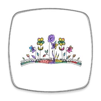 Fleur - Magnet carré - blanc - Devant