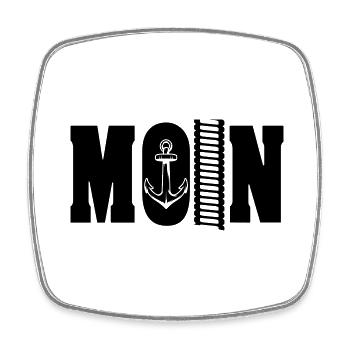 moin 2 - Viereckiger Kühlschrankmagnet - Weiß - Vorne