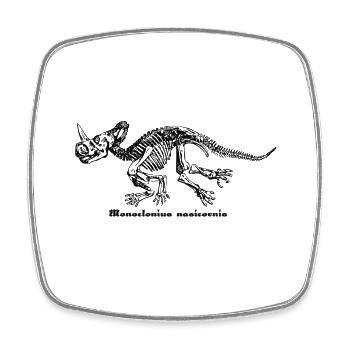 Dinosaur Monoclonius, design by Mondwinkel - Square fridge magnet - white - Front