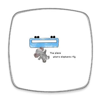 The place where elephants fly - Viereckiger Kühlschrankmagnet - Weiß - Vorne