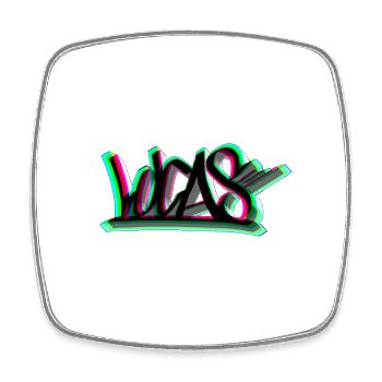 LUCAS - Viereckiger Kühlschrankmagnet - Weiß - Vorne