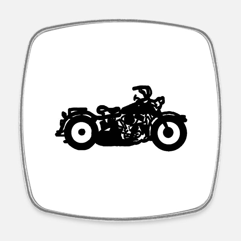 moto - Magnet carré - blanc