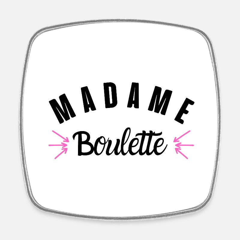 madame boulette - Magnet carré - blanc