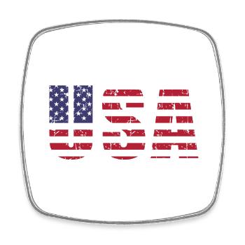 usa flag font vintage - Magnet carré - blanc - Devant