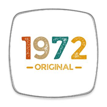 1972 Original - Viereckiger Kühlschrankmagnet - Weiß - Vorne