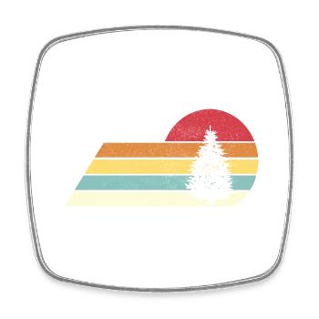 Wald Baum Natur Retro - Viereckiger Kühlschrankmagnet - Weiß - Vorne