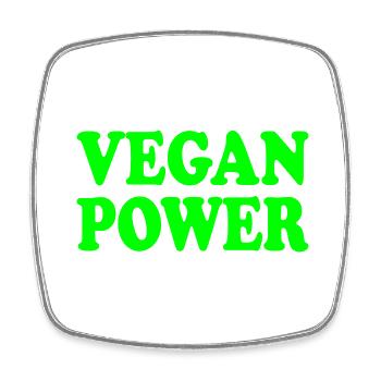 Vegan power - Magnet carré - blanc - Devant