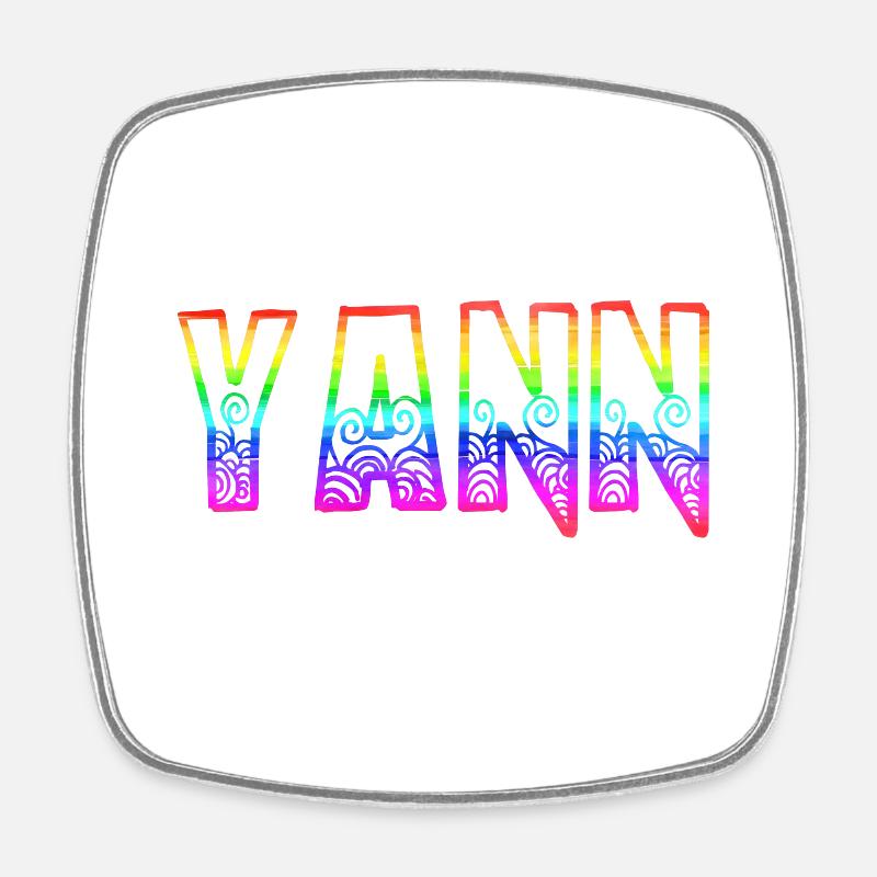 yann rs arc-en-ciel - Magnet carré - blanc